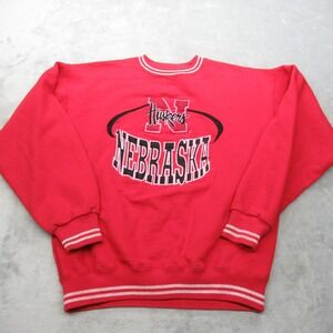 Vintage Nebraska Huskers Sweatshirt Womens? Medium (Tag L) Red NCAA RARE USA 90s